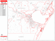 Corpus Christi  Wall Map Red Line Style
